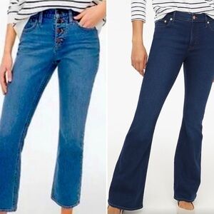 Like New! x2 Bundle J Crew Full-length flare jean and crop flare jean (32)